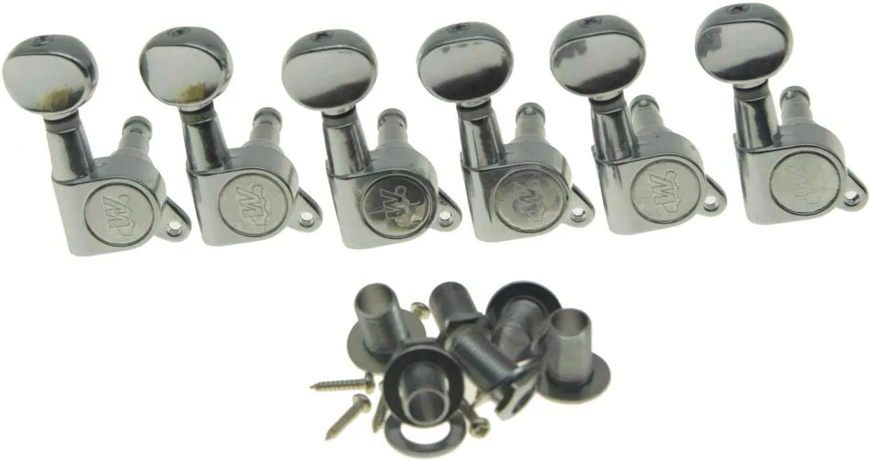 Mini Oval Button 6 Inline Chrome E-Z-LOK Post Guitar Tuners EZ Post Guitar Tuning Keys Pegs Machine Heads