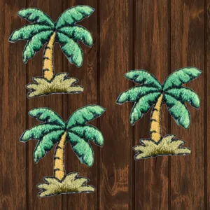 Mini Palm Tree Embroidered Patch — 3-Pack — Iron On