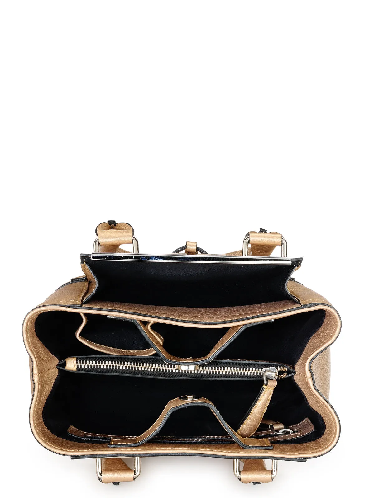 Mini Shopper In Metallic Leather