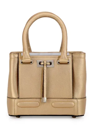 Mini Shopper In Metallic Leather