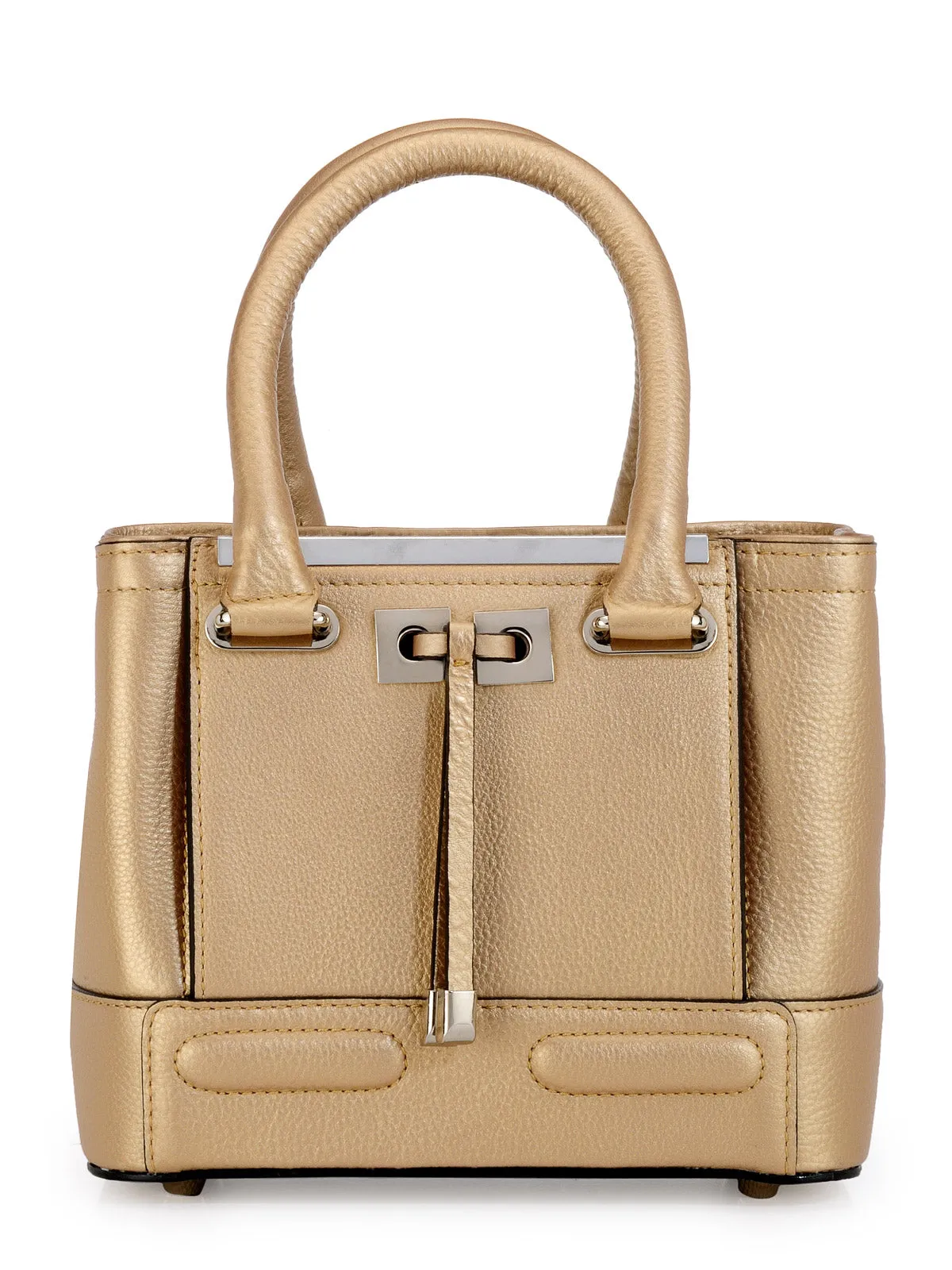 Mini Shopper In Metallic Leather