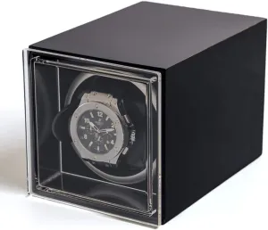 Mini Single Watch Shaker Wooden Dustproof Watch Storage Box Automatic Mechanical Watch Winder Quiet Turn Watch Device Home Watch Winding Box Quiet and Well Operated