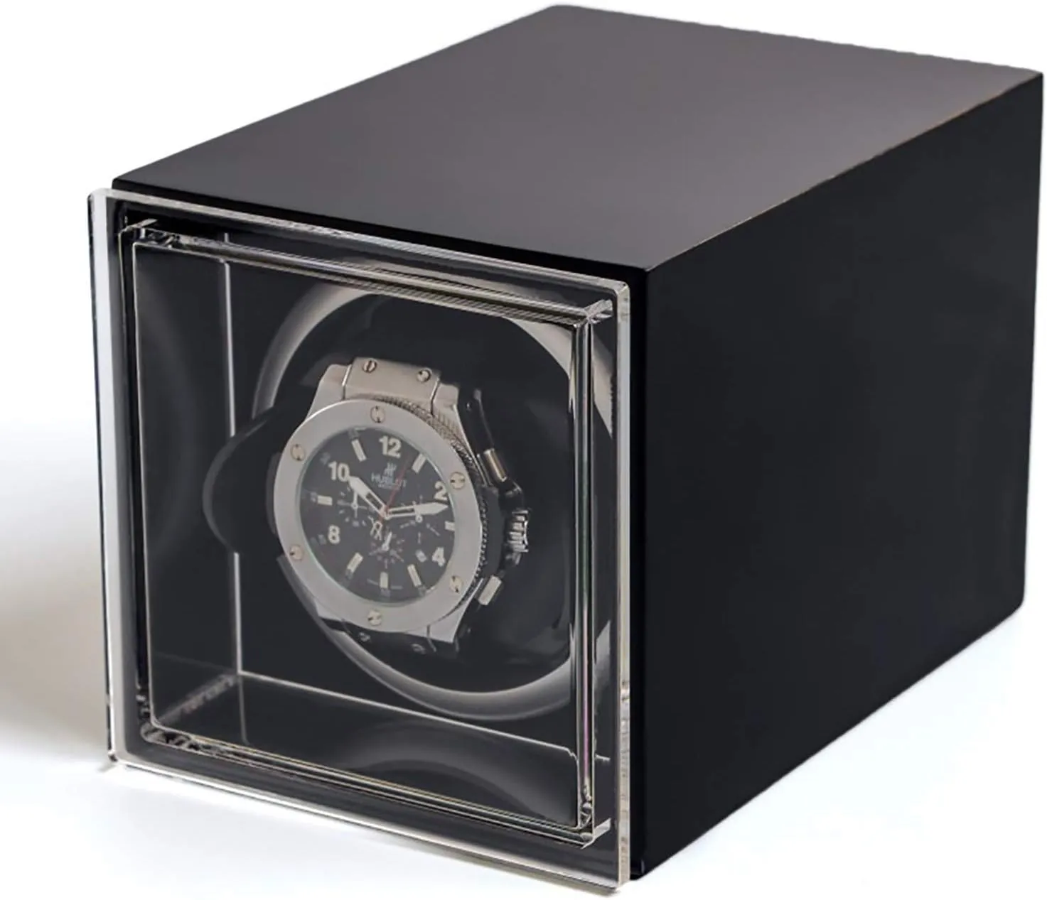 Mini Single Watch Shaker Wooden Dustproof Watch Storage Box Automatic Mechanical Watch Winder Quiet Turn Watch Device Home Watch Winding Box Quiet and Well Operated