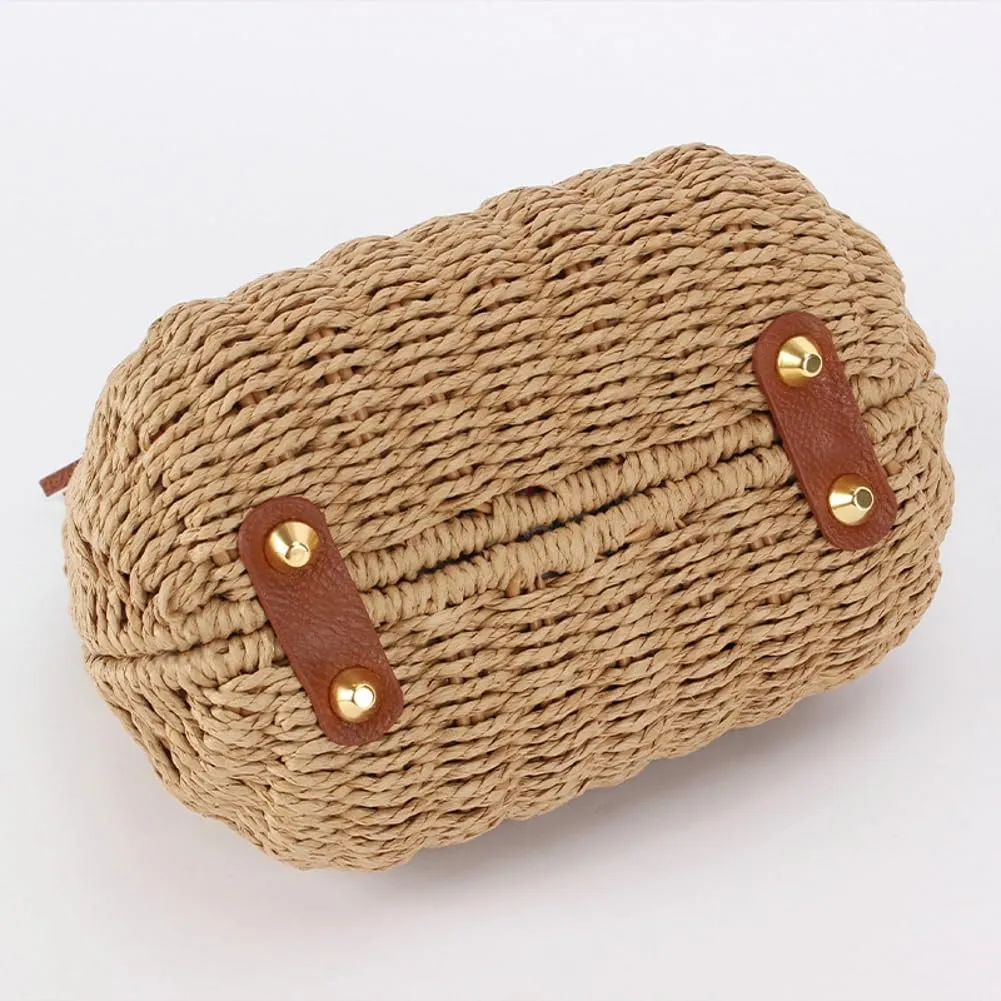 Mini Straw Shoulder Bag for Women Chic Woven Hobo Handbag with Tassel Rattan Clutch Purse Beach Party College Tote 2025