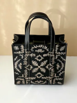Mini Tote Bag Black Base X Beige