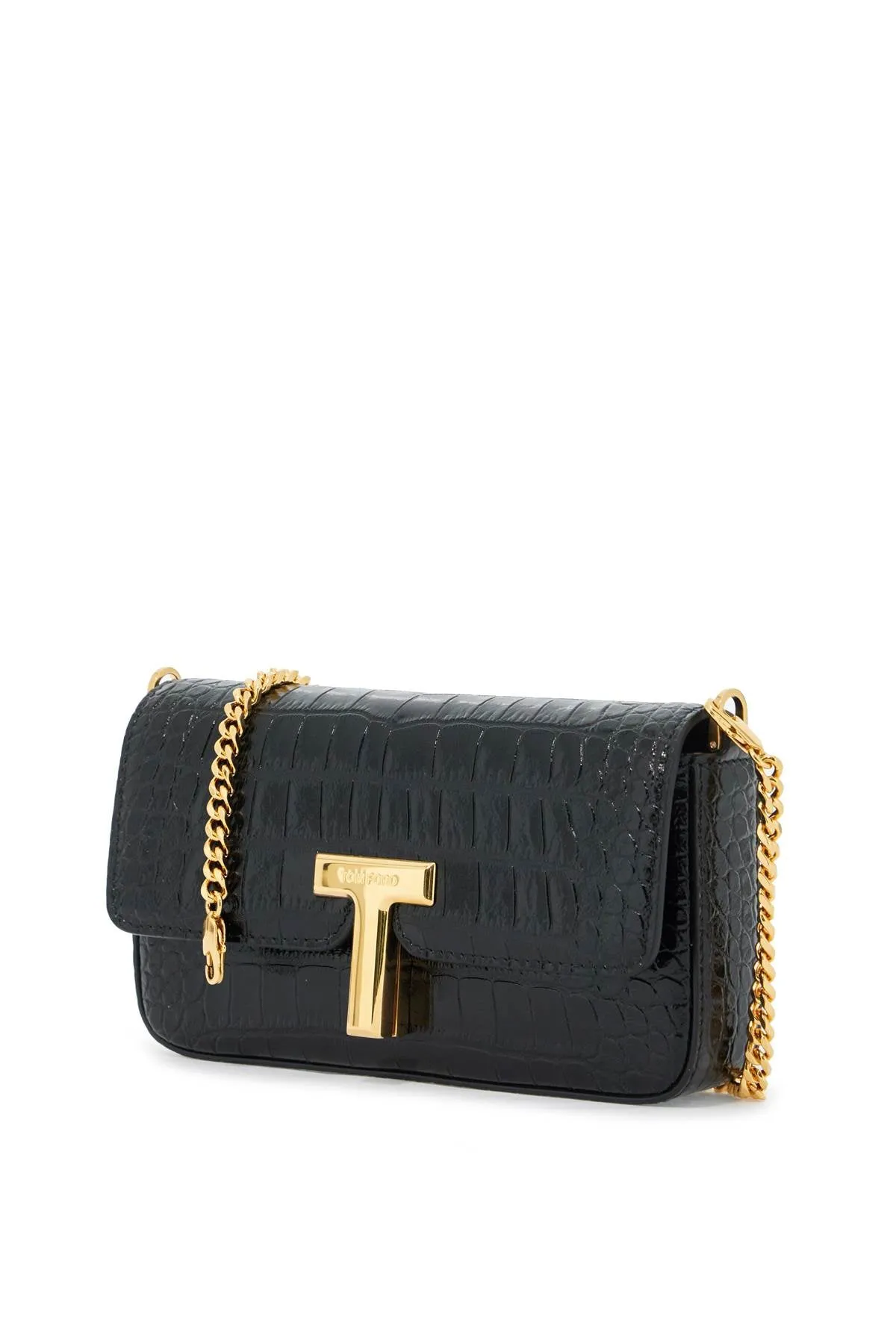 mini wallis crocodile print leather bag.