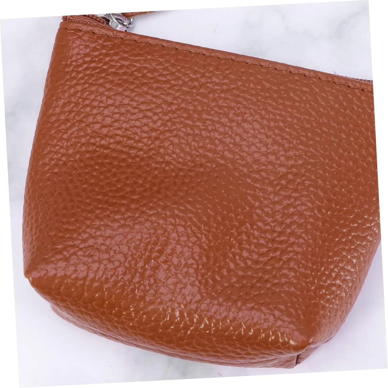 Mini Women's Coin Purse Cowhide Leather Case Zippered Travel Bag for Cosmetics Money Keys Cards
