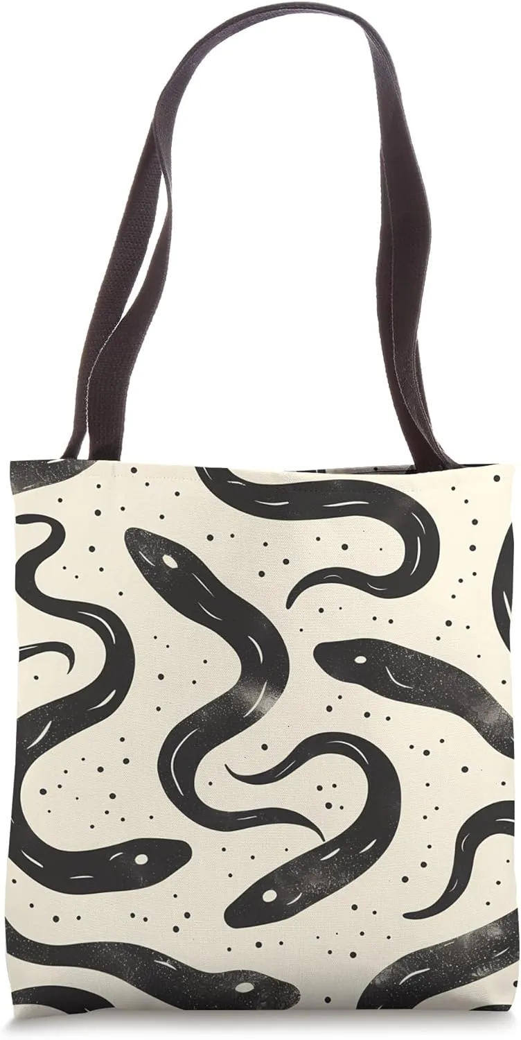 Minimalist Eel Pattern - Unique Wildlife Print Tote Bag