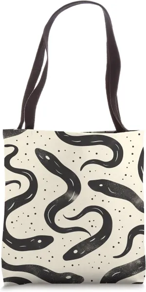 Minimalist Eel Pattern - Unique Wildlife Print Tote Bag
