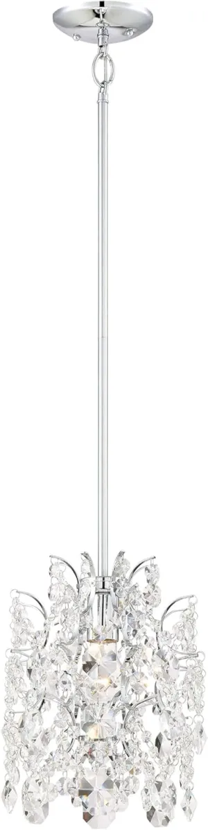 Minka Lavery 3155-77 Isabella's Crown Crystal Mini Pendant Ceiling Lighting, 1-Light, 100 Watts, Chrome