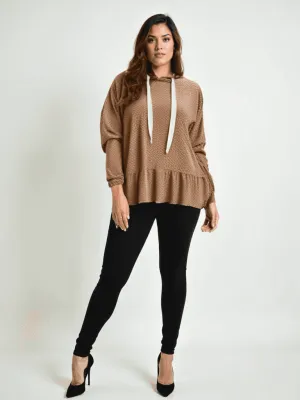 Miss U Taupe Solid Top Size Small