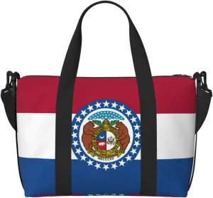 Missouri State Flag print Womens travel bags, weekender carry on for women, sports Gym Bag, Overnight Carry on Bag