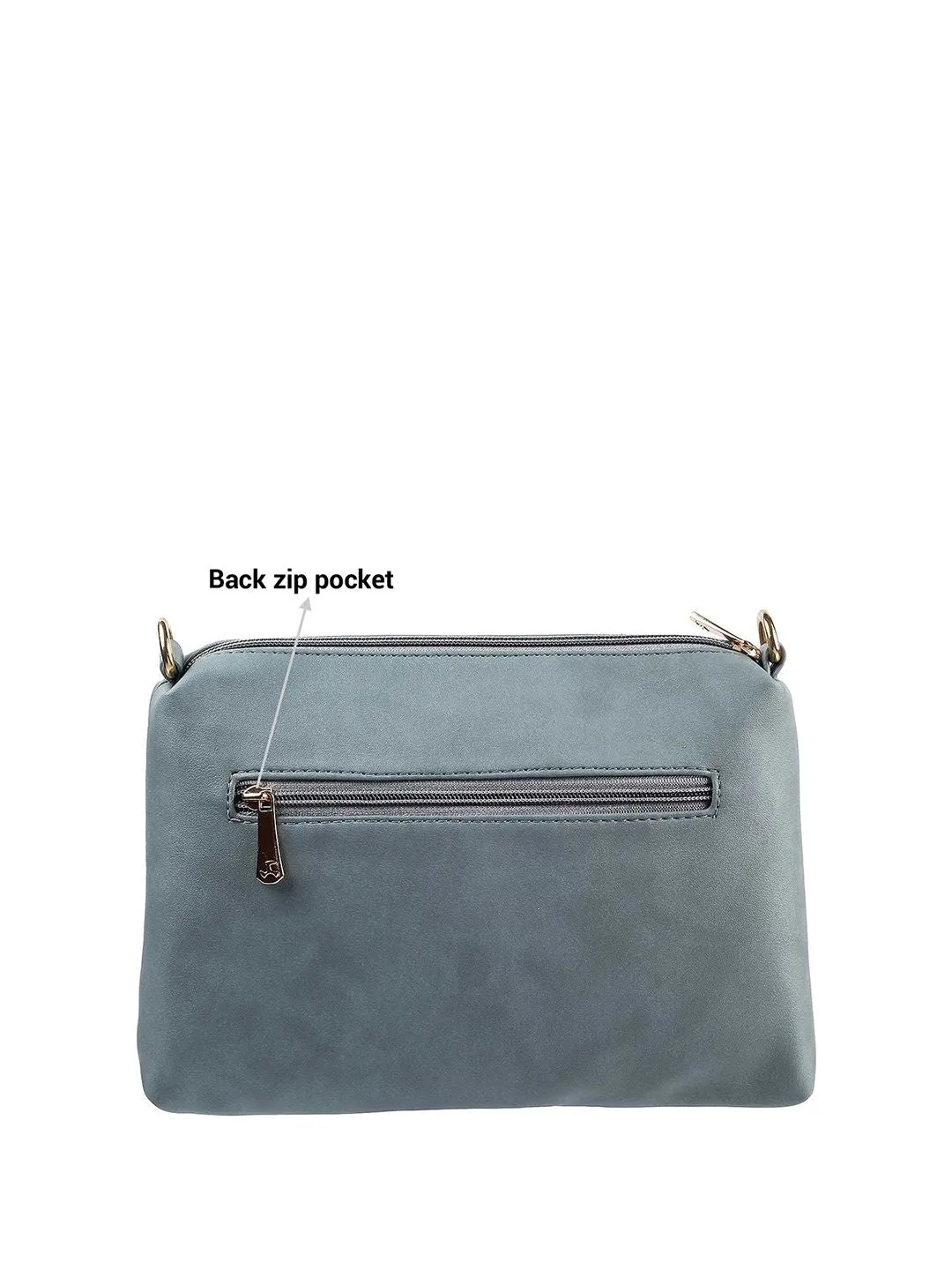 Mochi Grey Embellished Structured Sling Bag with Quilted