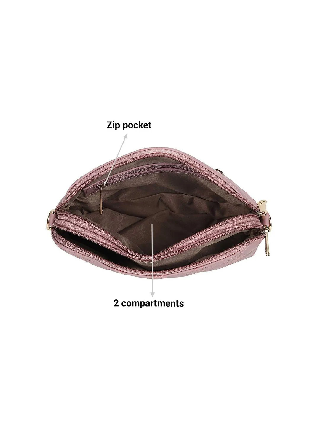 Mochi Rose Embellished Structured Sling Bag with Quilted