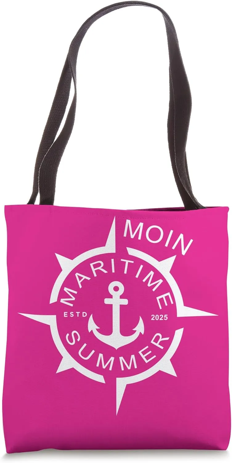 Moin Maritime Summer Nautical Compass Anchor Funny Boating Tote Bag