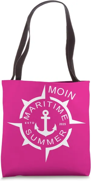 Moin Maritime Summer Nautical Compass Anchor Funny Boating Tote Bag