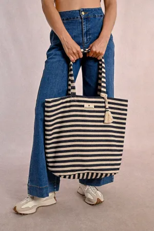 Molly Bracken Striped Braided Tote Bag