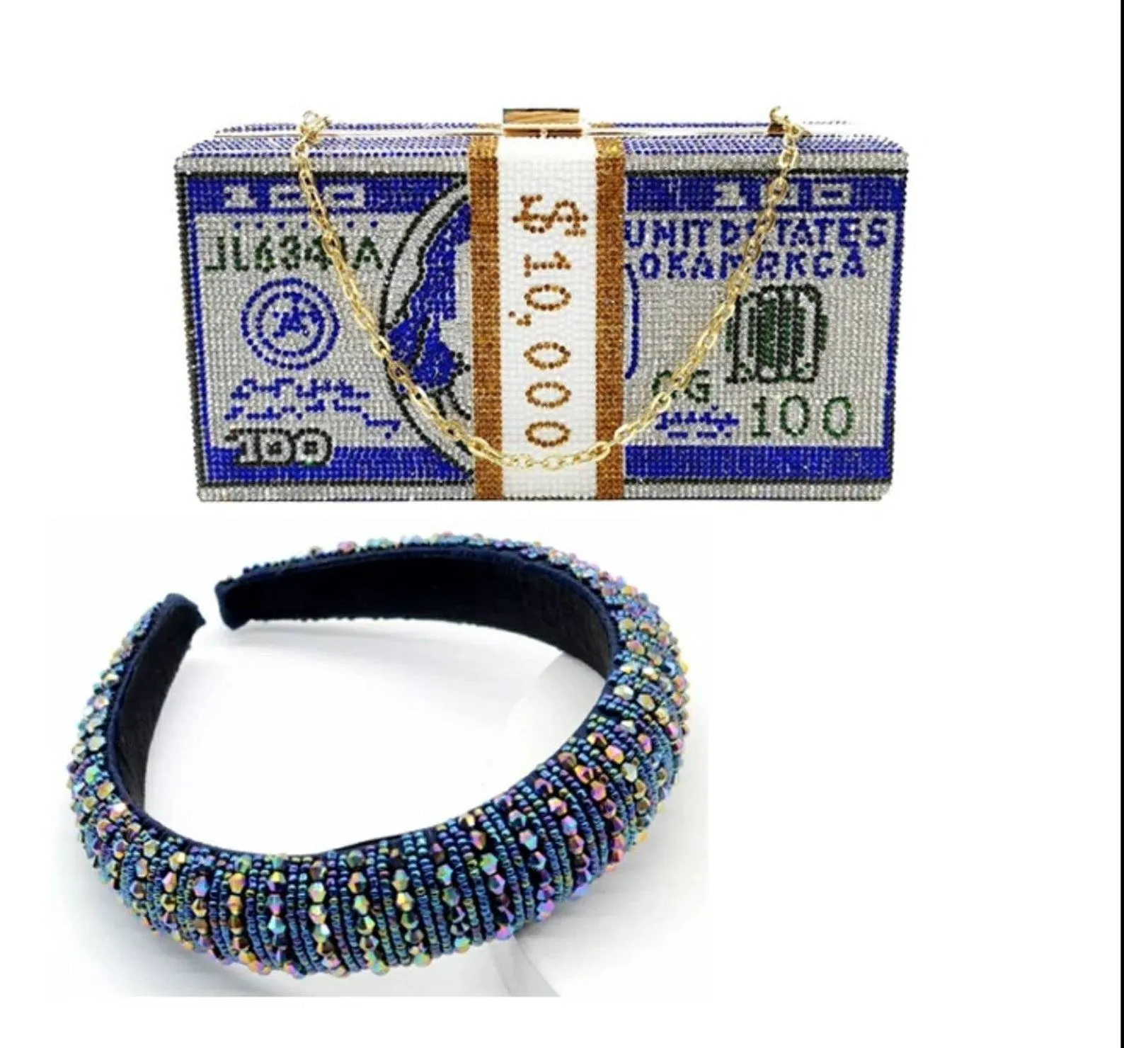 Money Bag Bling Hand Clutch