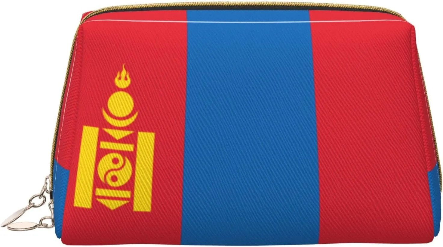 Mongolian Flagmakeup Bag Organizer,Toiletry Cosmetic Bag,Zipper Pouch Brushes Storage Case(Large)