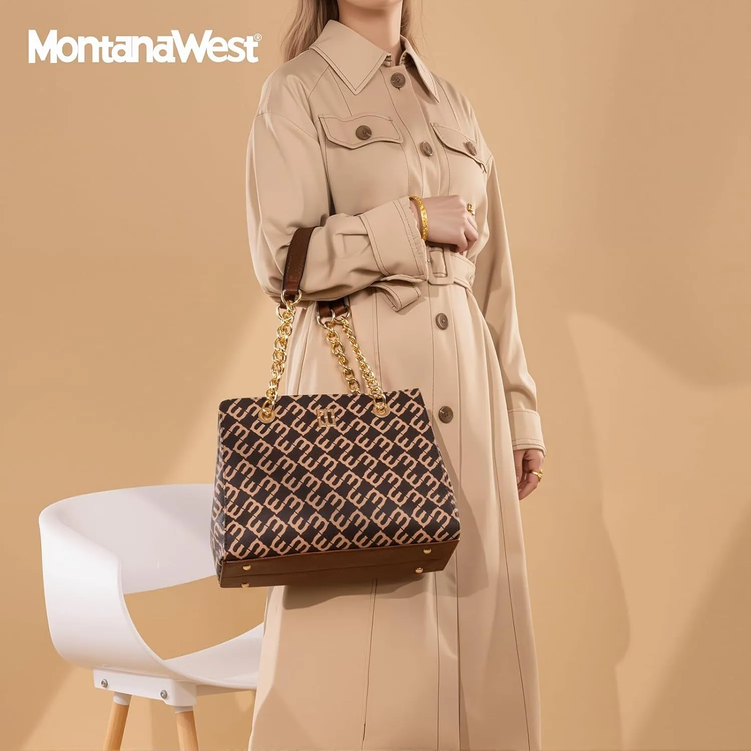 Montana West MEDIUM Tote Bag for Women Quilted Chain Handbags Shoulder Purse