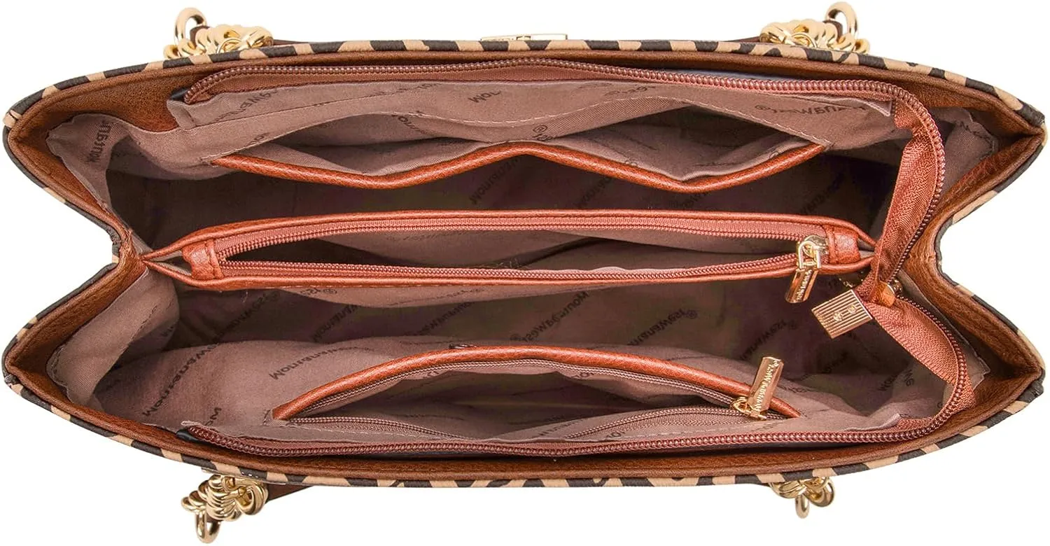 Montana West MEDIUM Tote Bag for Women Quilted Chain Handbags Shoulder Purse