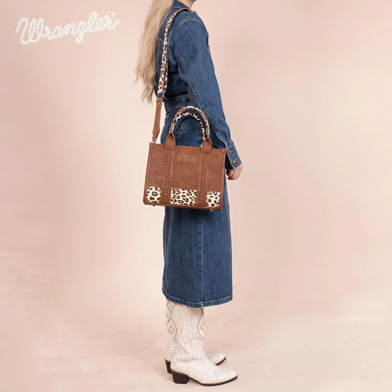 Montana West × Wrangler Tote Bag for Women Western Cow Print Purse Designer Top Handle Handbags