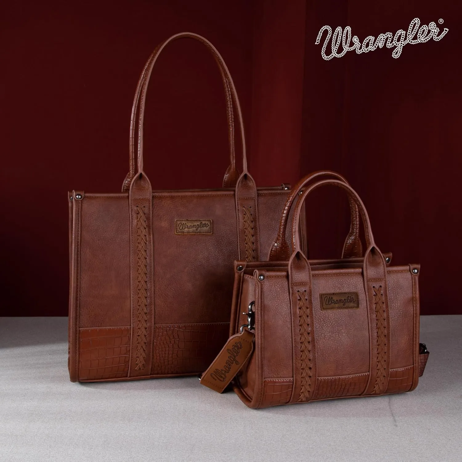 Montana West × Wrangler Tote Bag for Women Western Cow Print Purse Designer Top Handle Handbags