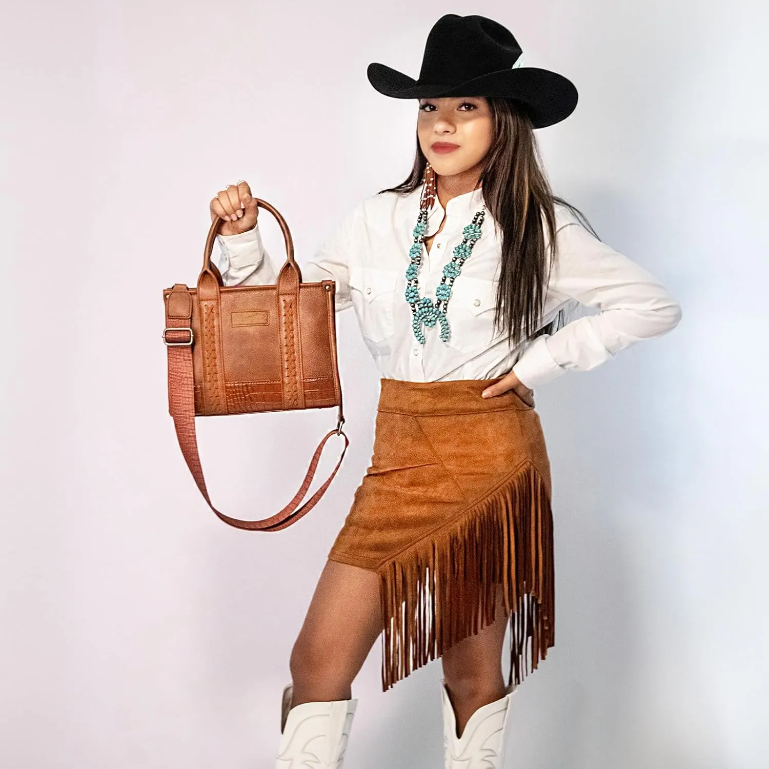 Montana West × Wrangler Tote Bag for Women Western Cow Print Purse Designer Top Handle Handbags