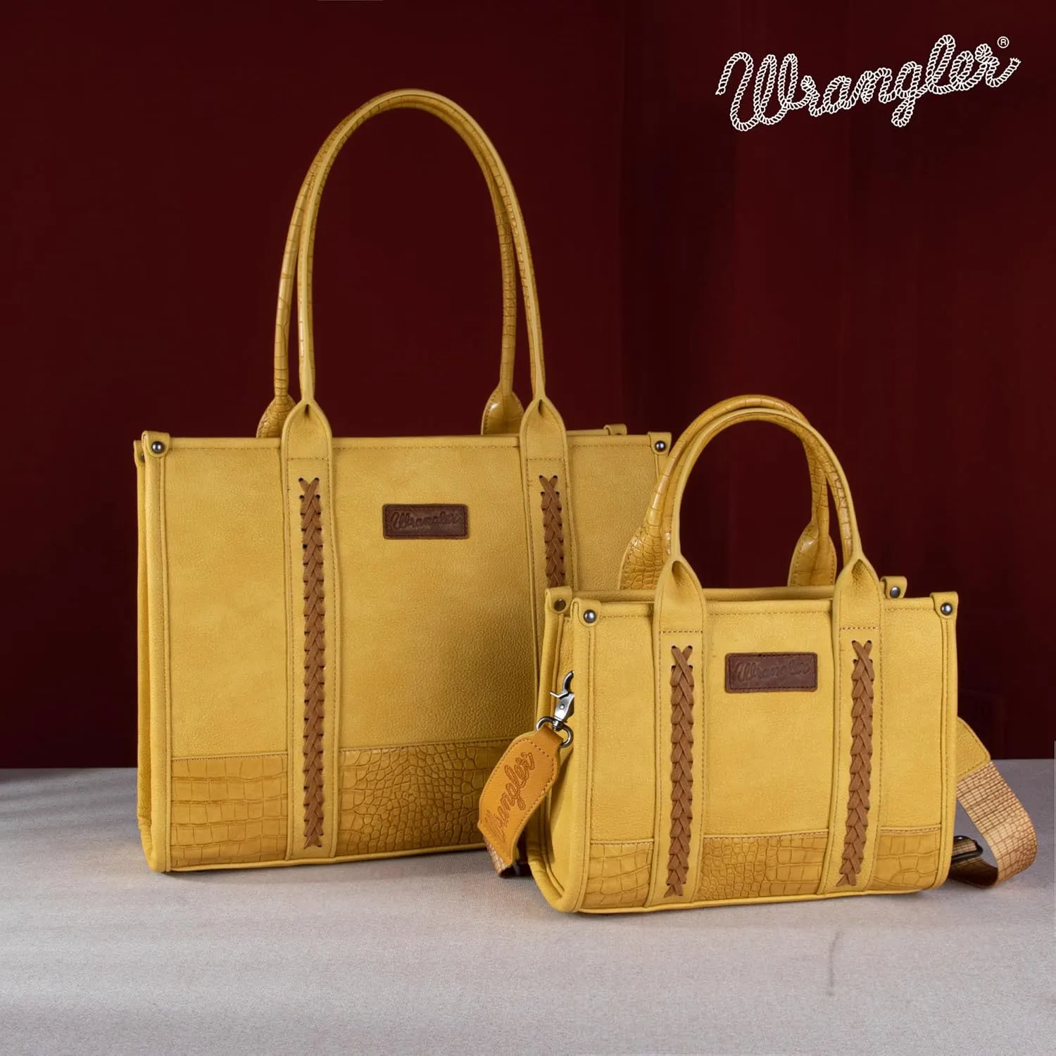 Montana West × Wrangler Tote Bag for Women Western Cow Print Purse Designer Top Handle Handbags