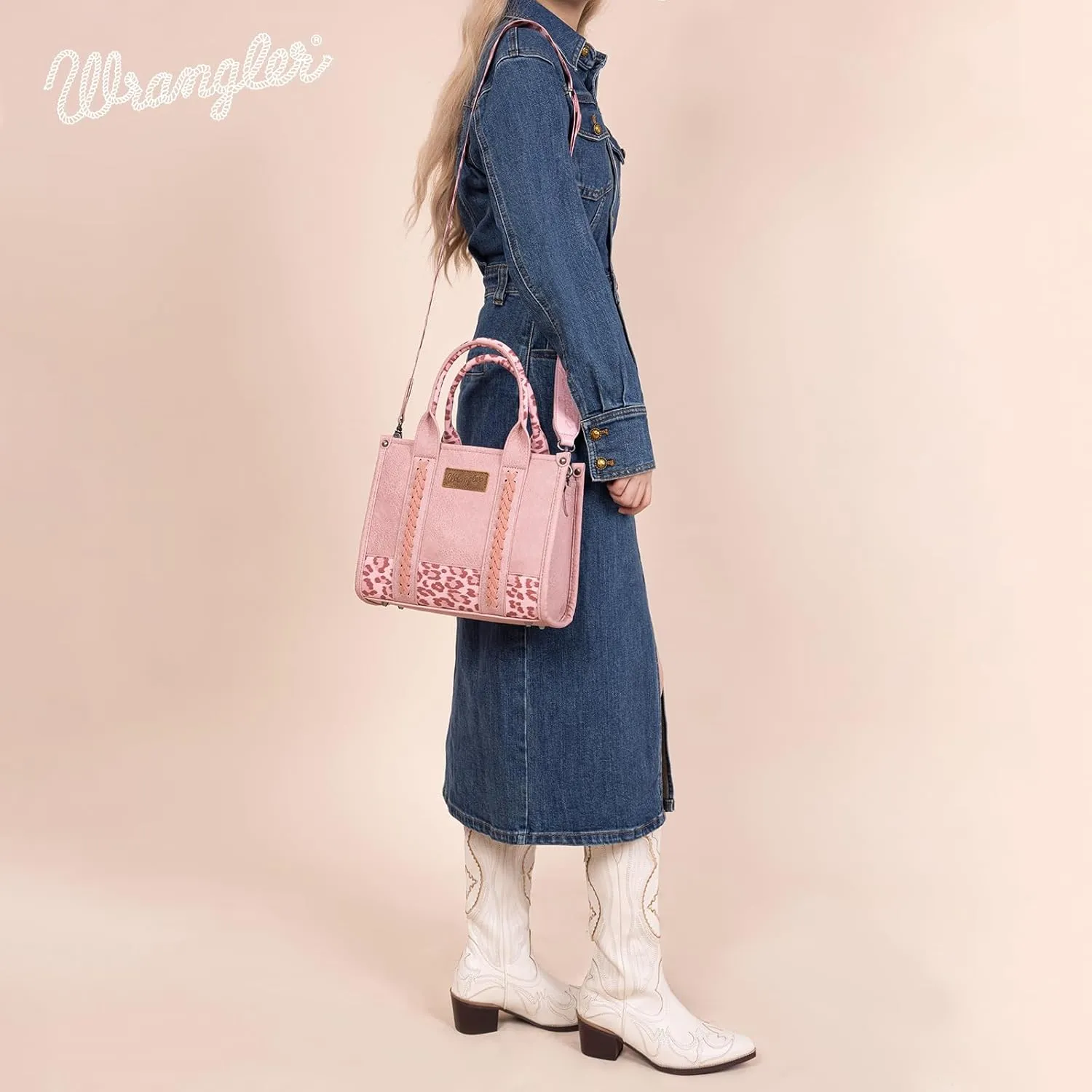 Montana West × Wrangler Tote Bag for Women Western Cow Print Purse Designer Top Handle Handbags