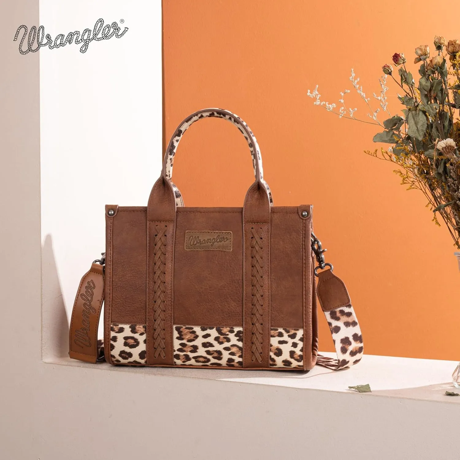 Montana West × Wrangler Tote Bag for Women Western Cow Print Purse Designer Top Handle Handbags