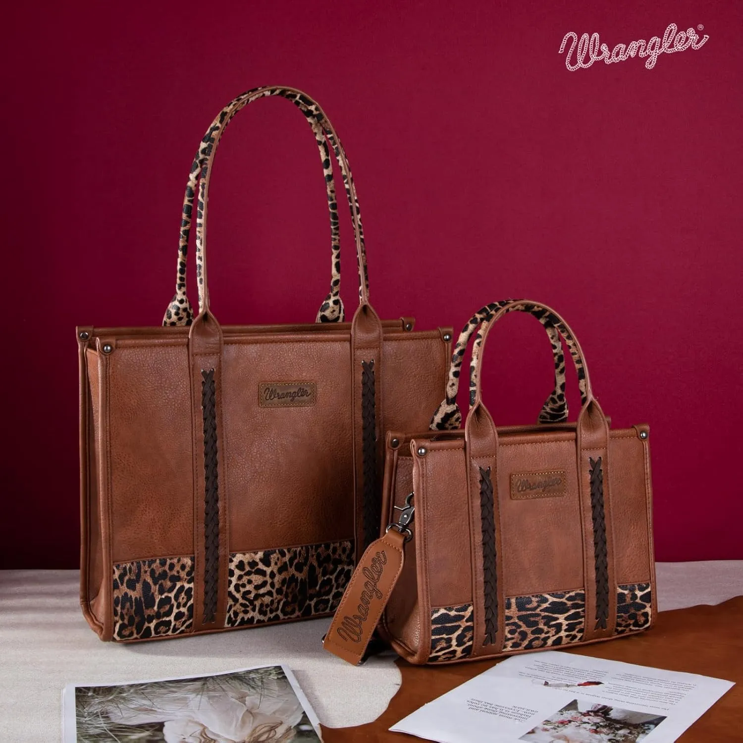 Montana West × Wrangler Tote Bag for Women Western Cow Print Purse Designer Top Handle Handbags