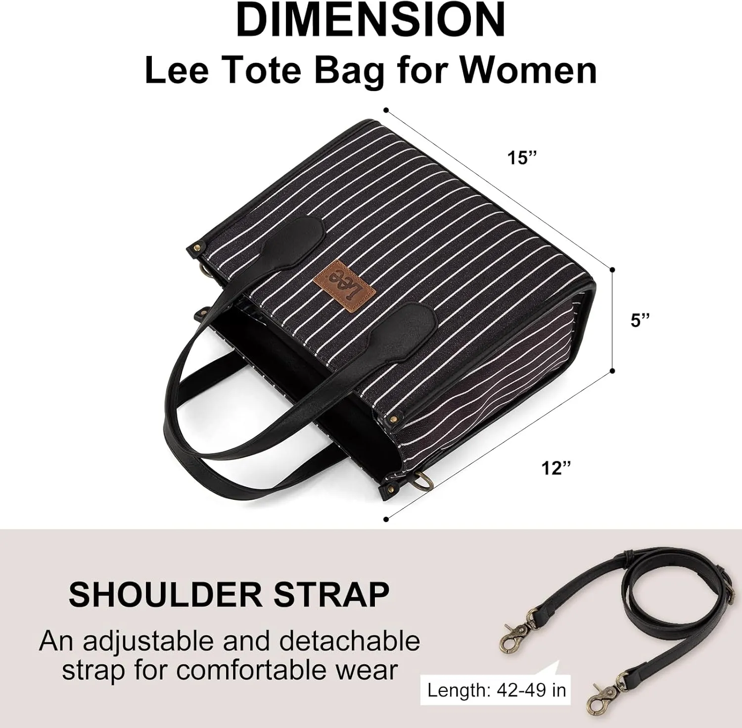 Montana West x Lee Tote Bag for Women Striped Top Handle Handbag with Adjustable Strap