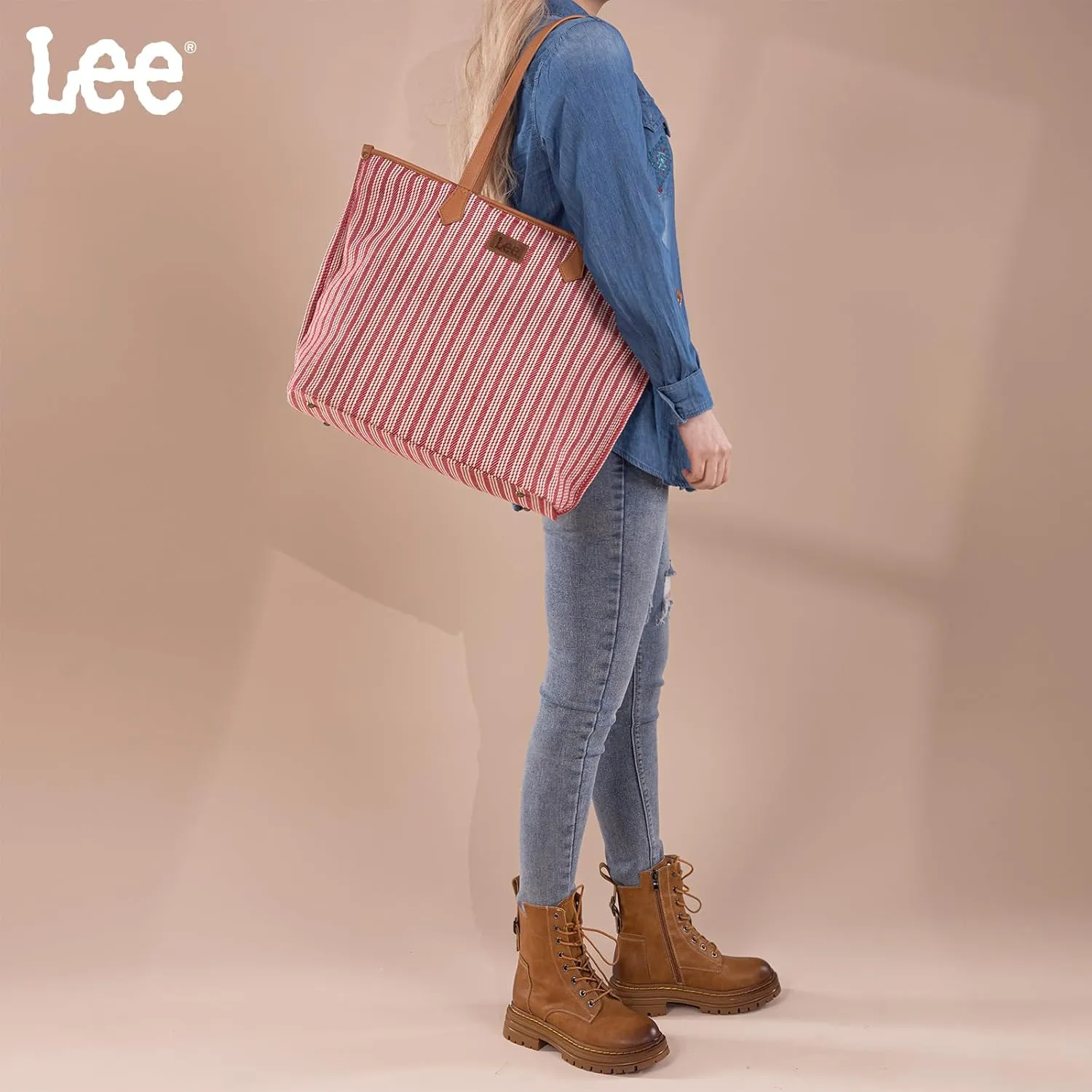 Montana West x Lee Tote Bags for Women Large Shoulder Bag with Multiple Pockets for Travel Work