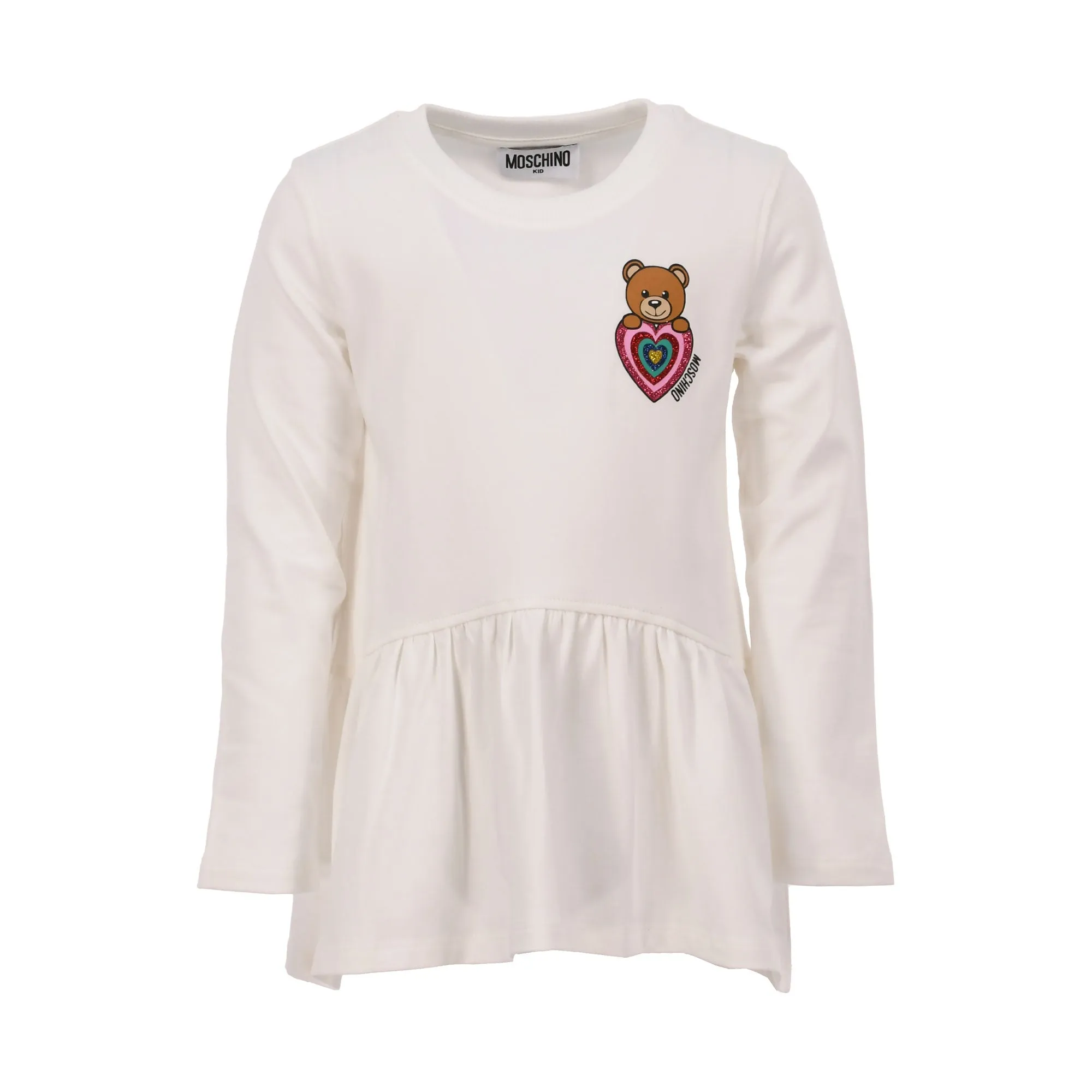 Moschino Kids Girl's Heart Teddy White Top & Leggings Set