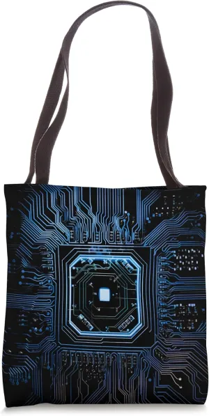 Motherboard Microchip Circuit Black IT Computer Background Tote Bag