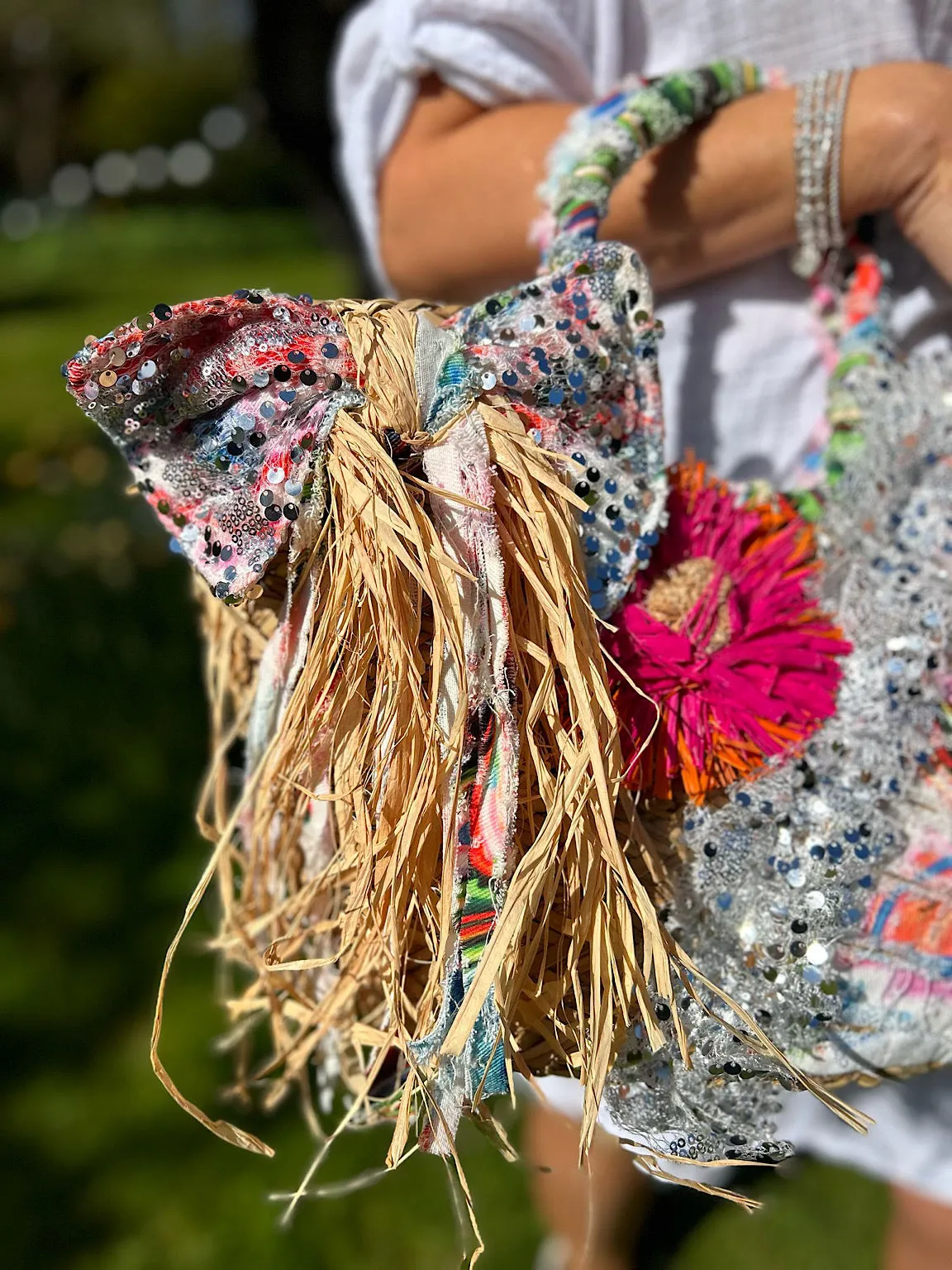 Multicolour Luxury Marble Distressed Tote Bag