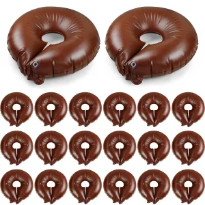 Mumufy 20 Pack Tree Watering Ring Tree Watering Bag 10 Gallon Slow Release PVC Drip Irrigation Water Pouch Automatic Drip System for Planting Gardening Trees and Shrubs, 23.6 Inch (Brown)
