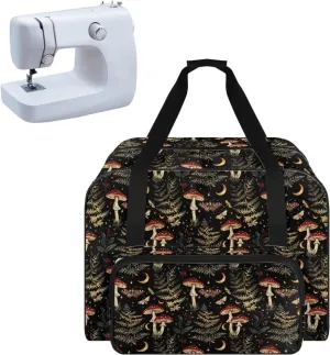 Mushroom Tree Sewing Machine Tote Case Fits Most Sewing Machines, Sewing Bag with Handle - Portable Sewing Case