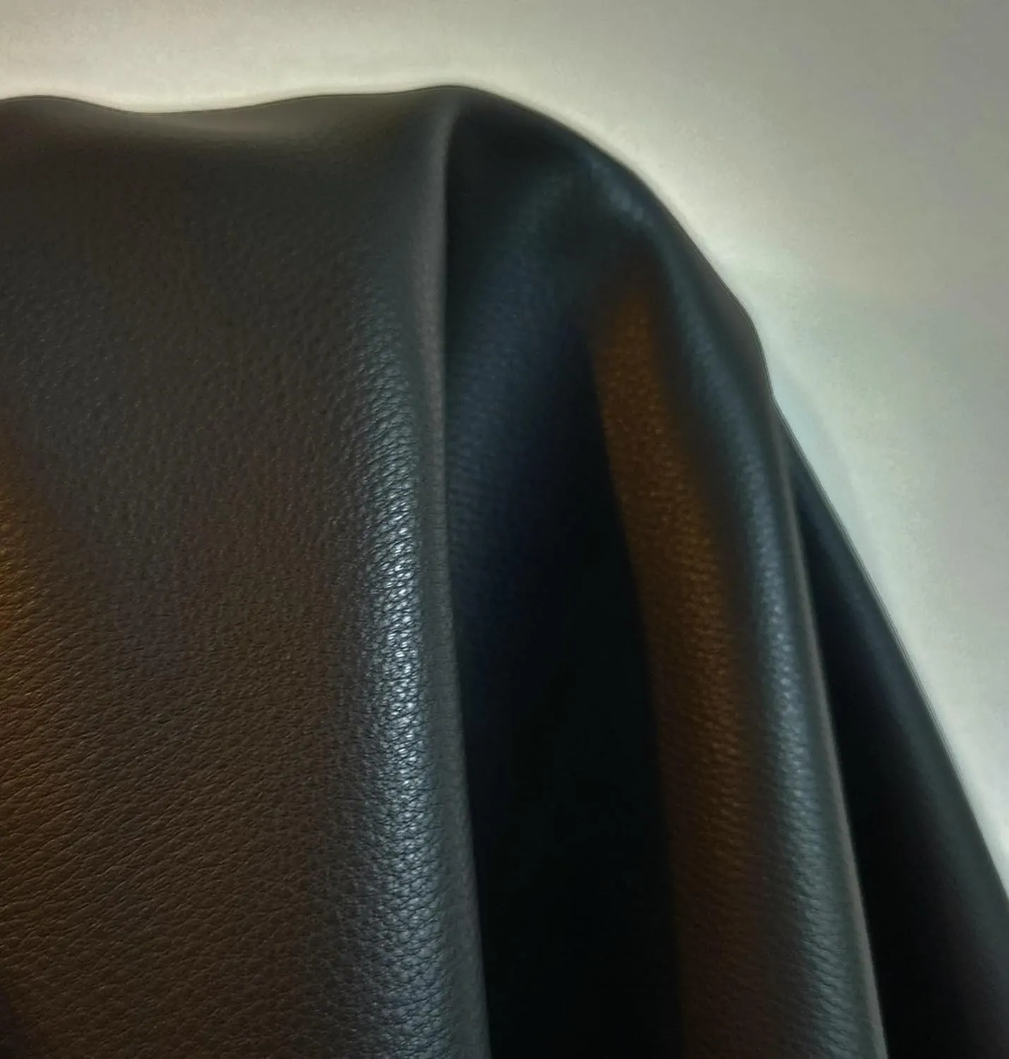 NAT Leathers™ | Black Mini Tumble Grain Faux Leather | Synthetic Pleather 0.9 mm Baby Calf Grain | 1 Yard 54 inch Wide x 36 inch Long | Soft Smooth Upholstery (Black Tumblegrain)