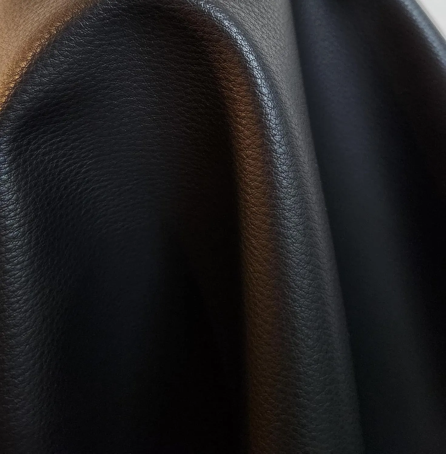 NAT Leathers™ | Black Mini Tumble Grain Faux Leather | Synthetic Pleather 0.9 mm Baby Calf Grain | 1 Yard 54 inch Wide x 36 inch Long | Soft Smooth Upholstery (Black Tumblegrain)