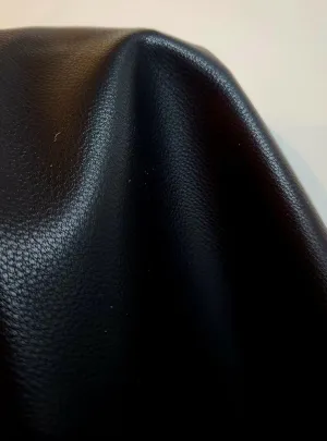 NAT Leathers™ | Black Mini Tumble Grain Faux Leather | Synthetic Pleather 0.9 mm Baby Calf Grain | 1 Yard 54 inch Wide x 36 inch Long | Soft Smooth Upholstery (Black Tumblegrain)