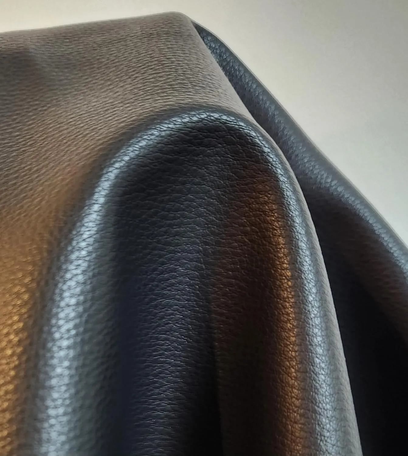 NAT Leathers™ | Black Mini Tumble Grain Faux Leather | Synthetic Pleather 0.9 mm Baby Calf Grain | 1 Yard 54 inch Wide x 36 inch Long | Soft Smooth Upholstery (Black Tumblegrain)