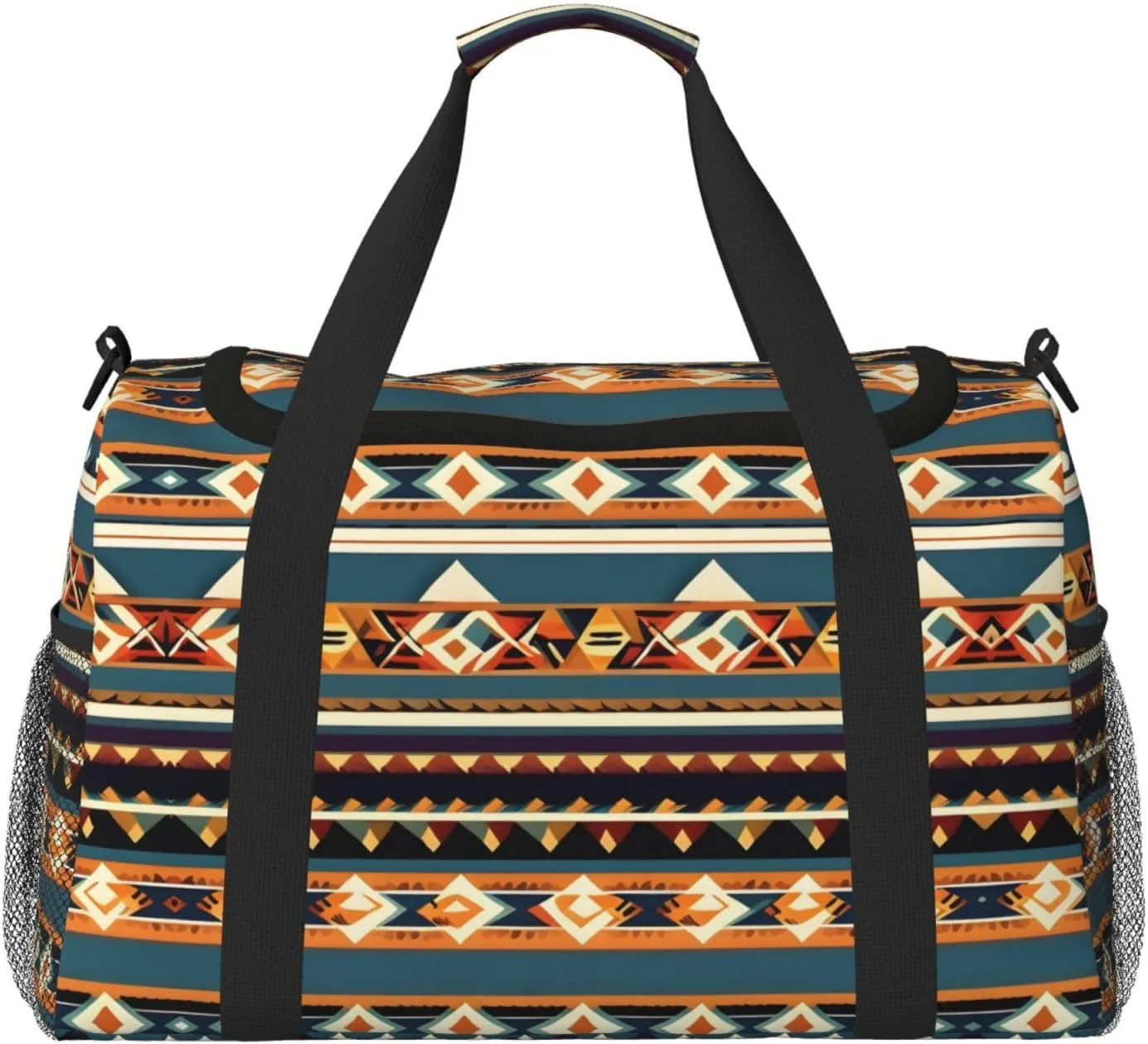 Native American Pattern print Large Canvas Travel Duffel Bag Weekender Bags for Women Overnight Bag Carry On Tote Bag