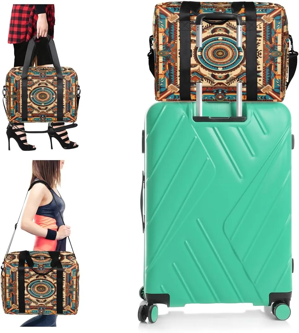 Native American Pattern Womens Travel Bags, Weekender Carry on for Women, Sports Gym Bag, Workout Duffel bag, Overnight Shoulder Bag