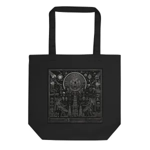 Natural Fiber Tote Bag Egyptian Hieroglyphics