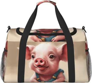 Naughty pig baby print Carry on Bag Underseat forTraveling Personal Item Bag Travel Duffel Bag Gym Bag for Women Men