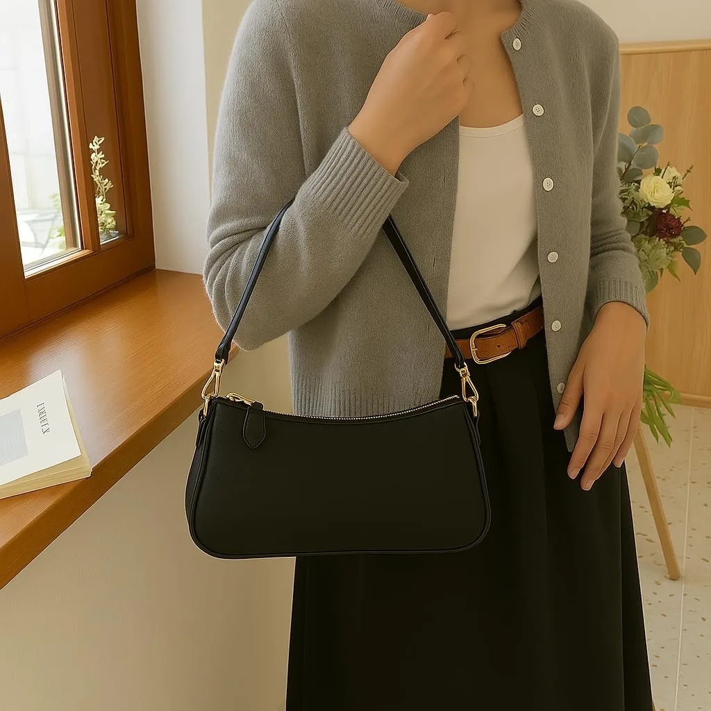 NEBIL Shoulder Bag for Women Small Classic Purses Vegan Leather Clutch Tote HandBags