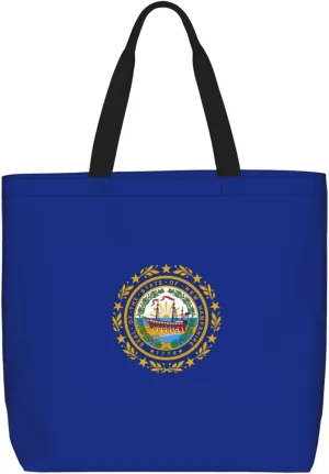 New Hampshire state flag print Casual tote bag Convenient tote bag with zipper grocery bag outdoor daily travel