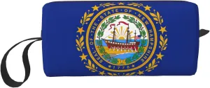New Hampshire state flag print Travel Cosmetic Bag Gifts for Women Portable Make Up Bags for Women Mother Sister